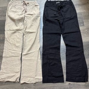 2 X Roxy XS linen/cotton mix pants/trousers